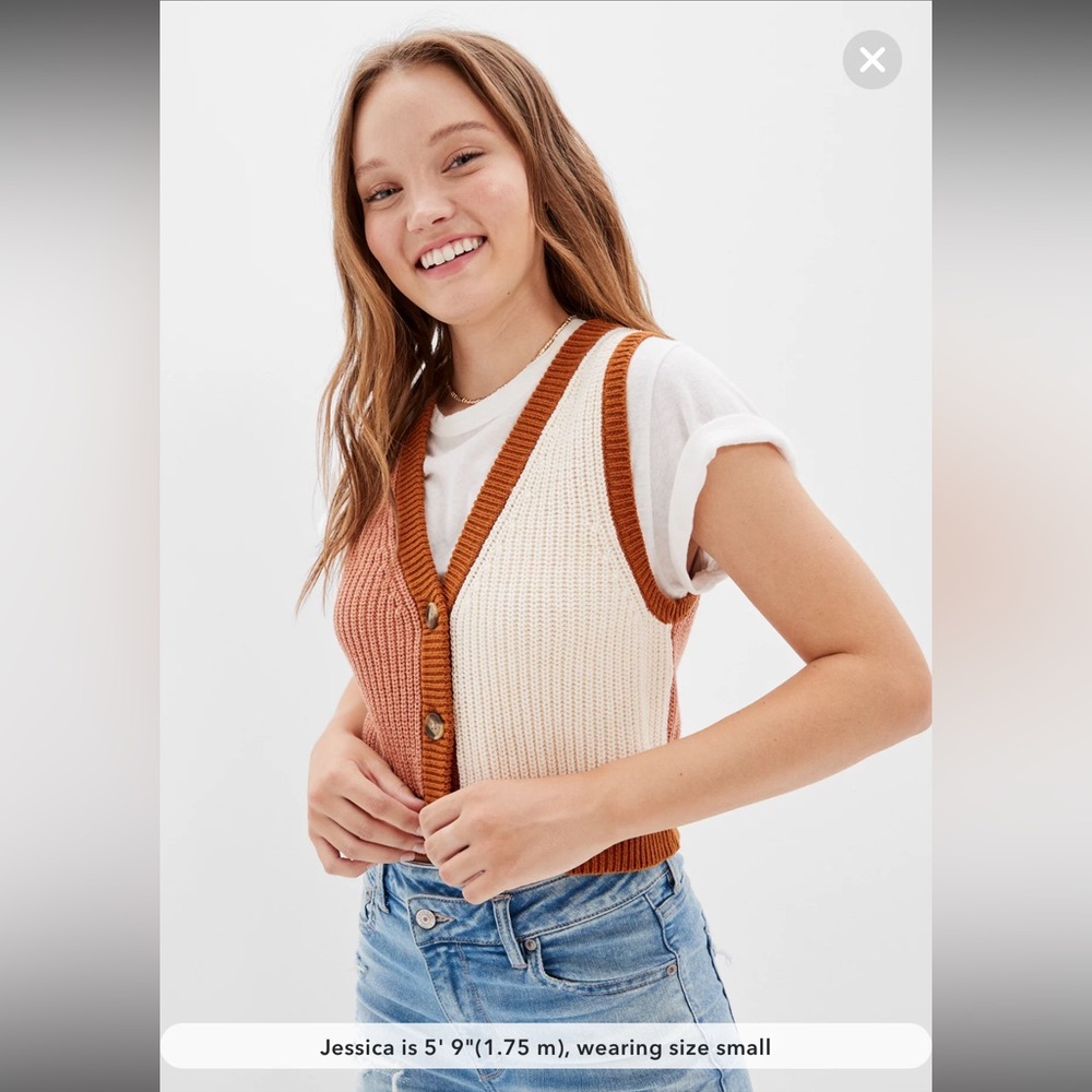 AE Cropped Sweater Vest
